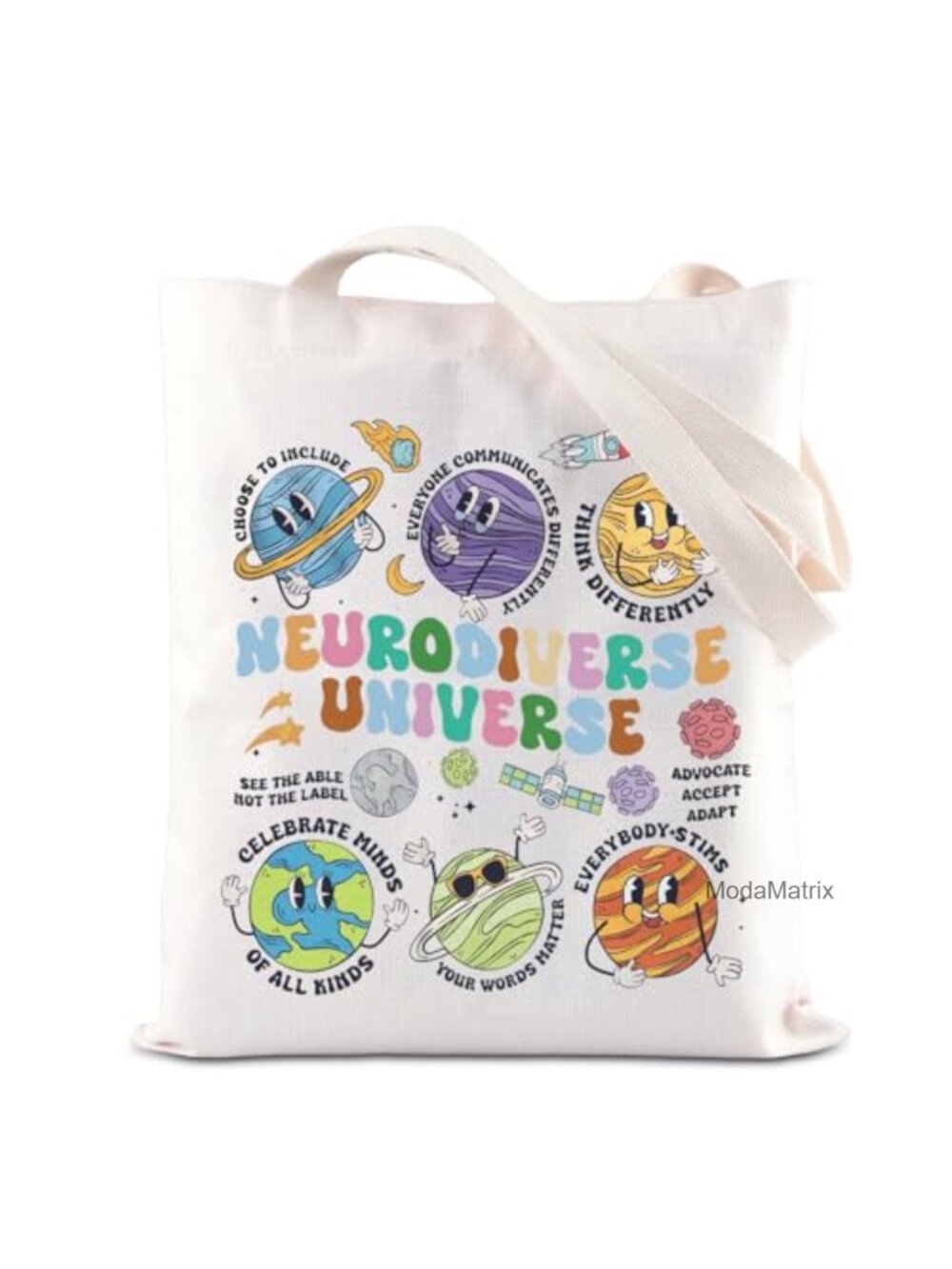 Autism Awareness Canvas Tote Bag Reusable Lightweight Teacher Gift